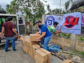 Relief supplies arriving