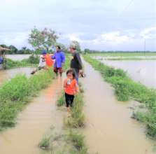 Surviving Typhoon Goni flood water