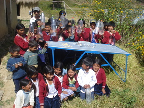 School kids with safe drinking water