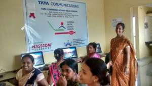 Rekha seen in a cream colour Saree attending class