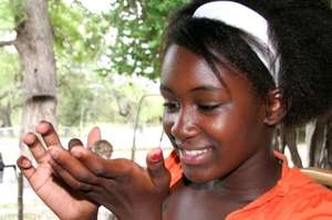 Grace with baby squirrel