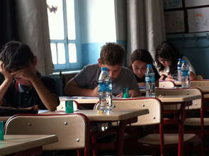 Students taking the Darussafaka admission exam