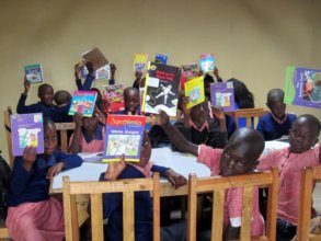 Pupils enjoying their new classrooms and books