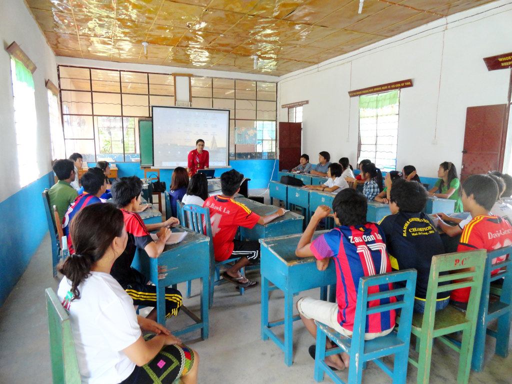 Educate young villagers in Burma