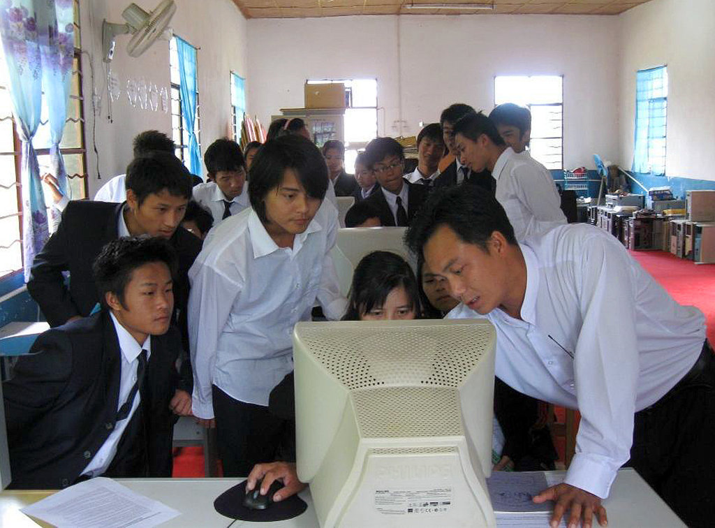 Educate young villagers in Burma