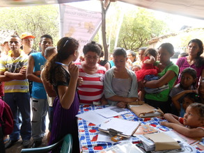 Families signing up for their improved cookstoves