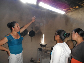 Martha G. with stove promoters Janeth and Dora