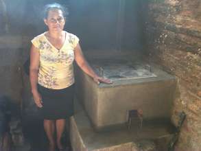 Juana Mejia with her new improved cookstove