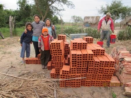 Bricks are delivered