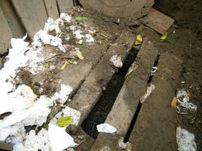 The old pit latrine overflowed frequently
