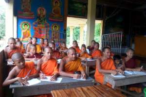 Students at the pagoda