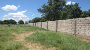 The completed perimeter wall.