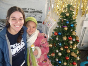 HOPE volunteer, Jessica, with Zahra