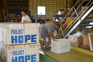 Medicines and supplies being prepared