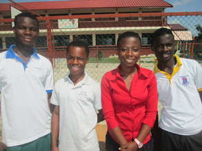 Mavis (in red) with other scholarship students