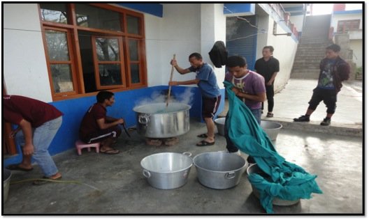 Older Students Helping to Clean