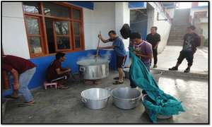 Older Students Helping to Clean