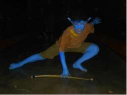 Student dressed as a blue alien!