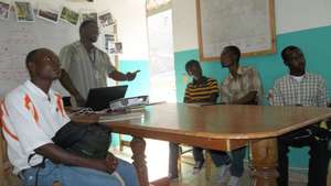 Interns planning their research project