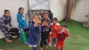 Children enjoying clean drinking water