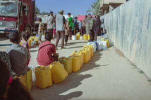 Waiting in line to fill up clean water