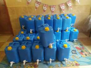 40 families received water jugs