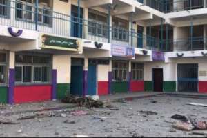 Nearby Israeli airstrikes damaged this school