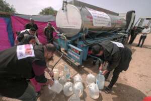 MECA distributes clean drinking water to displaced