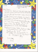 Student's Letter to Donors