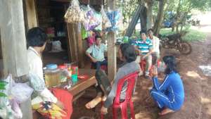 Villagers gathered at the shop