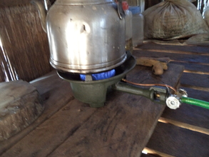The new stove installed