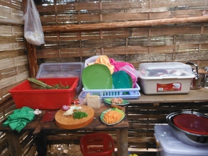 Food preparation for tourist by the Gibbon Project