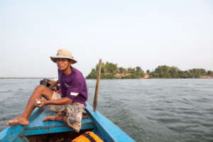Fisherman in Mekong River