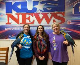 CARRIE, TRACI & BETH with ALBERT & PICASSO at KUSI