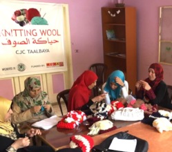 Refugee women attend knitting & crochet lessons