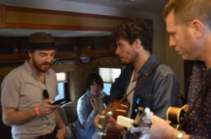 Recording in the trailer
