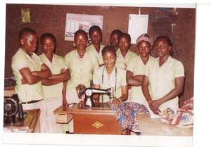 8 girls in vocational training in sewing