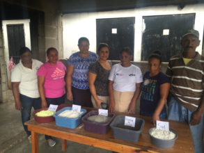 Farmers preparing organic fertilizer in Yorito.