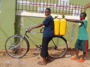 Bicycle given to carry water and food