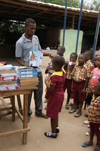 Kids receiving their exercise books