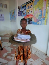 Benedicta with her leaning materials.