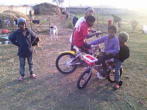 Practising their cycling