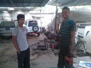 Subash during his work experience placement