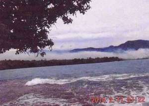 The toxic cloud spreads in the morning winds