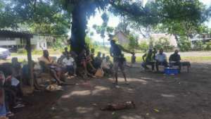 Burau Village, Ward 4 Councillor making his point