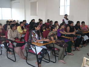 DSF Girls attending a talk on Leadership