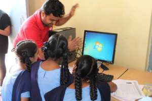 Teaching basics of computers to govt school kids
