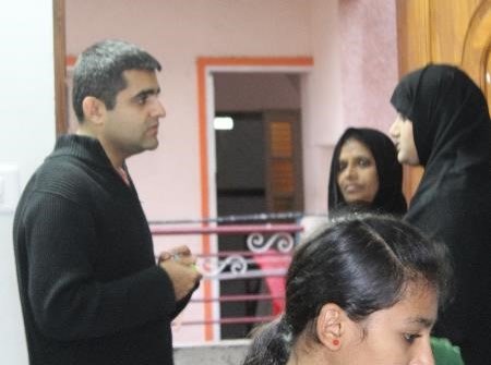 Sharan with his students