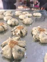 Stuffed bread with zaatar and herbs.