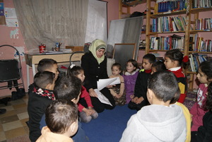 Children are encouraged to learn in the library
